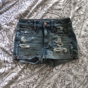AEO super stretch medium rise denim short
